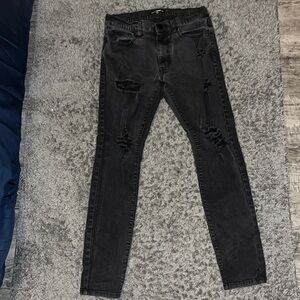 Black Fashion Nova Distressed Ripped Jeans